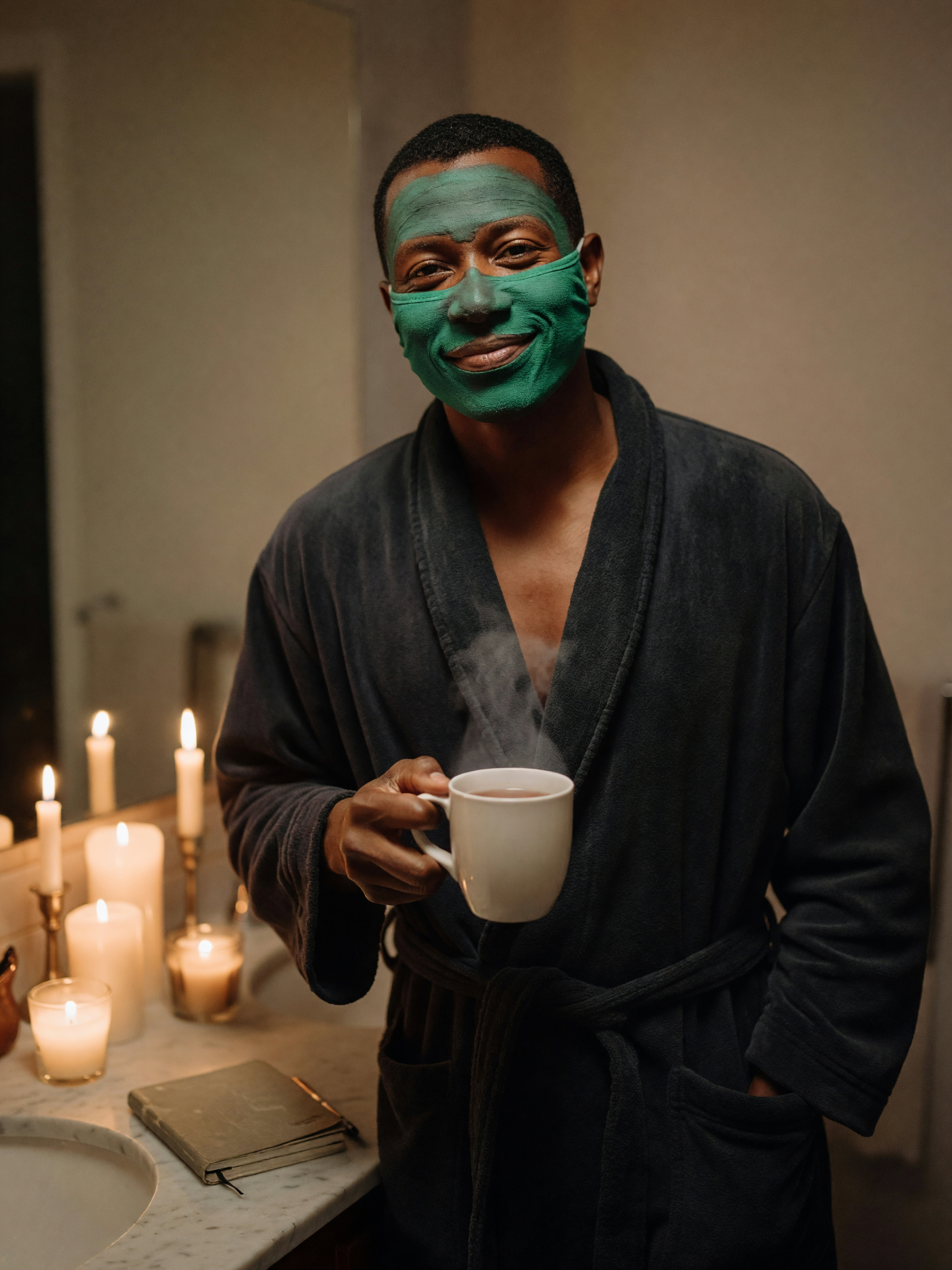 face mask night and a cup of tea, letting everything breathe for a bit. sometime