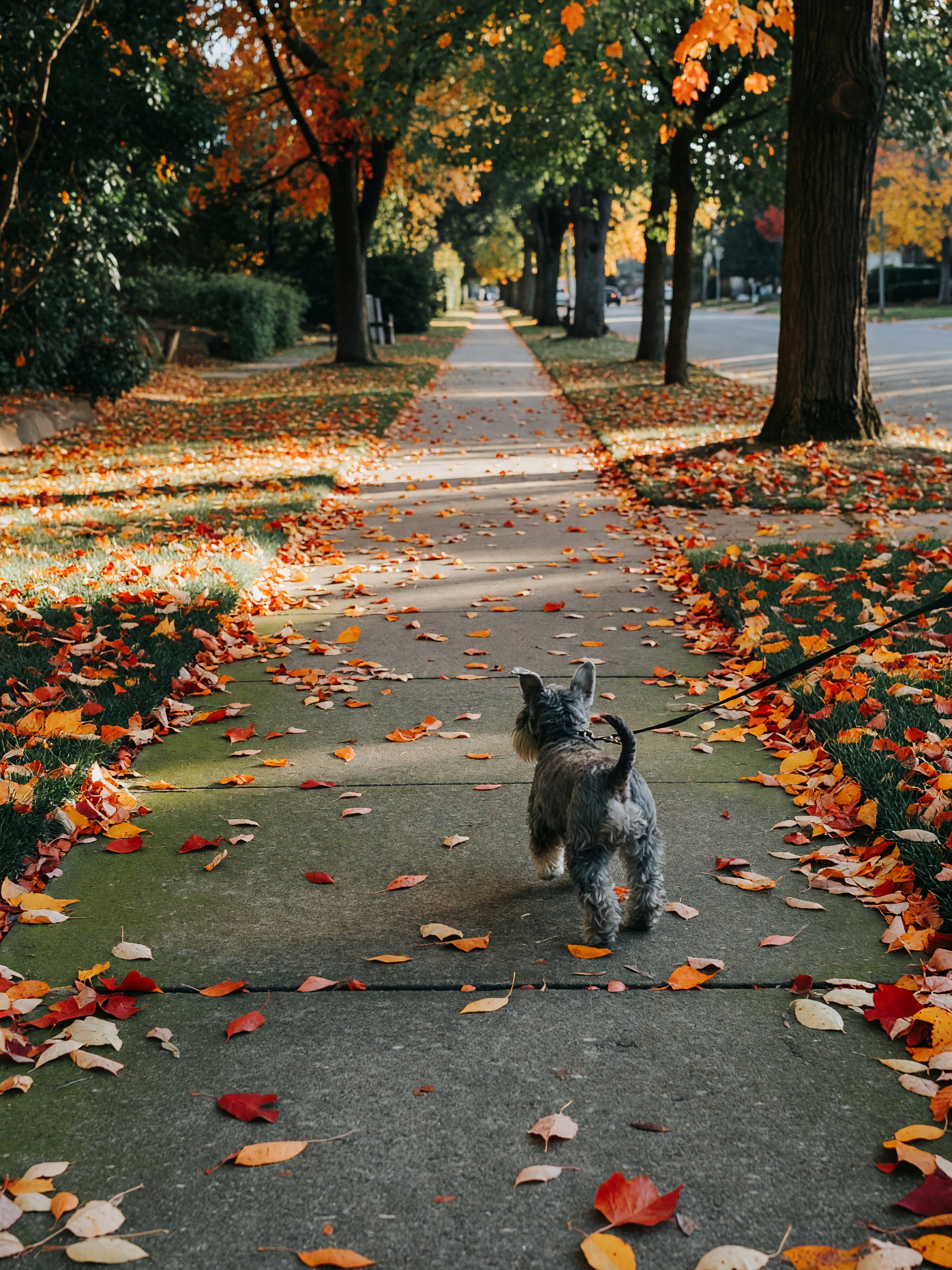 took a slow walk around the block before the day got loud. the leaves are finall